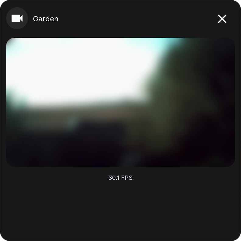 Camera popup showing the live image of another display's built-in camera