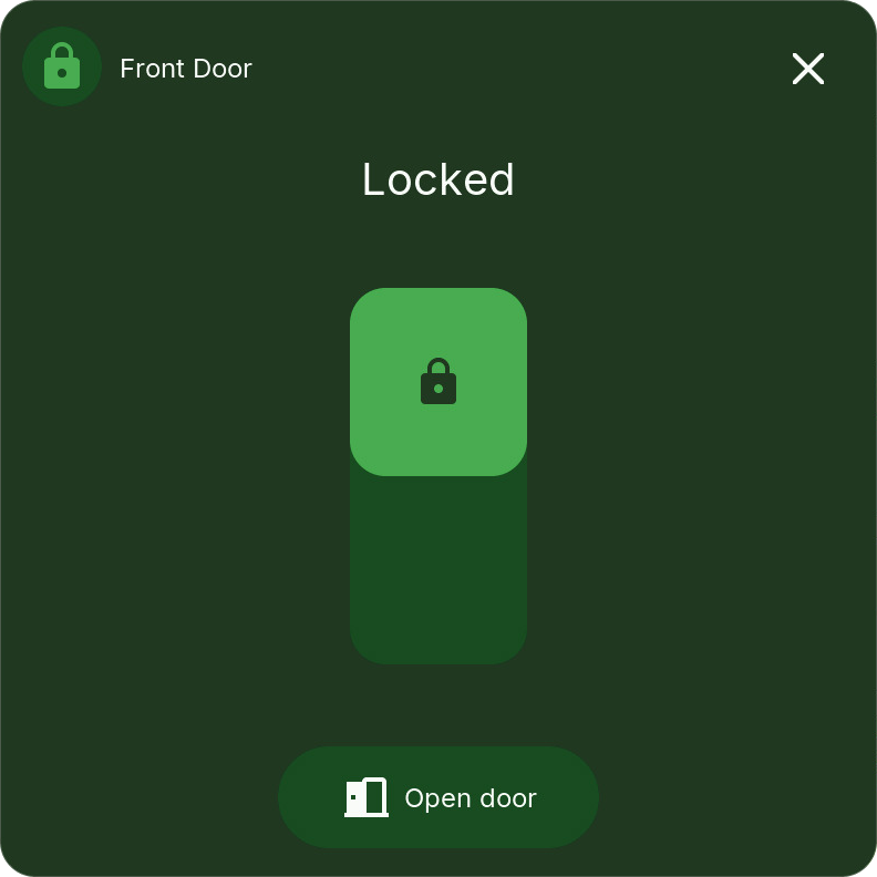 Lock popup with the lock switch and Open door