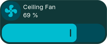 Fan tile at 69 percent with its speed bar