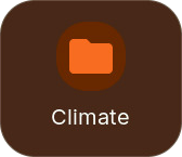 Folder tile in the heating color of a climate entity
