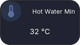 Number tile with a temperature value