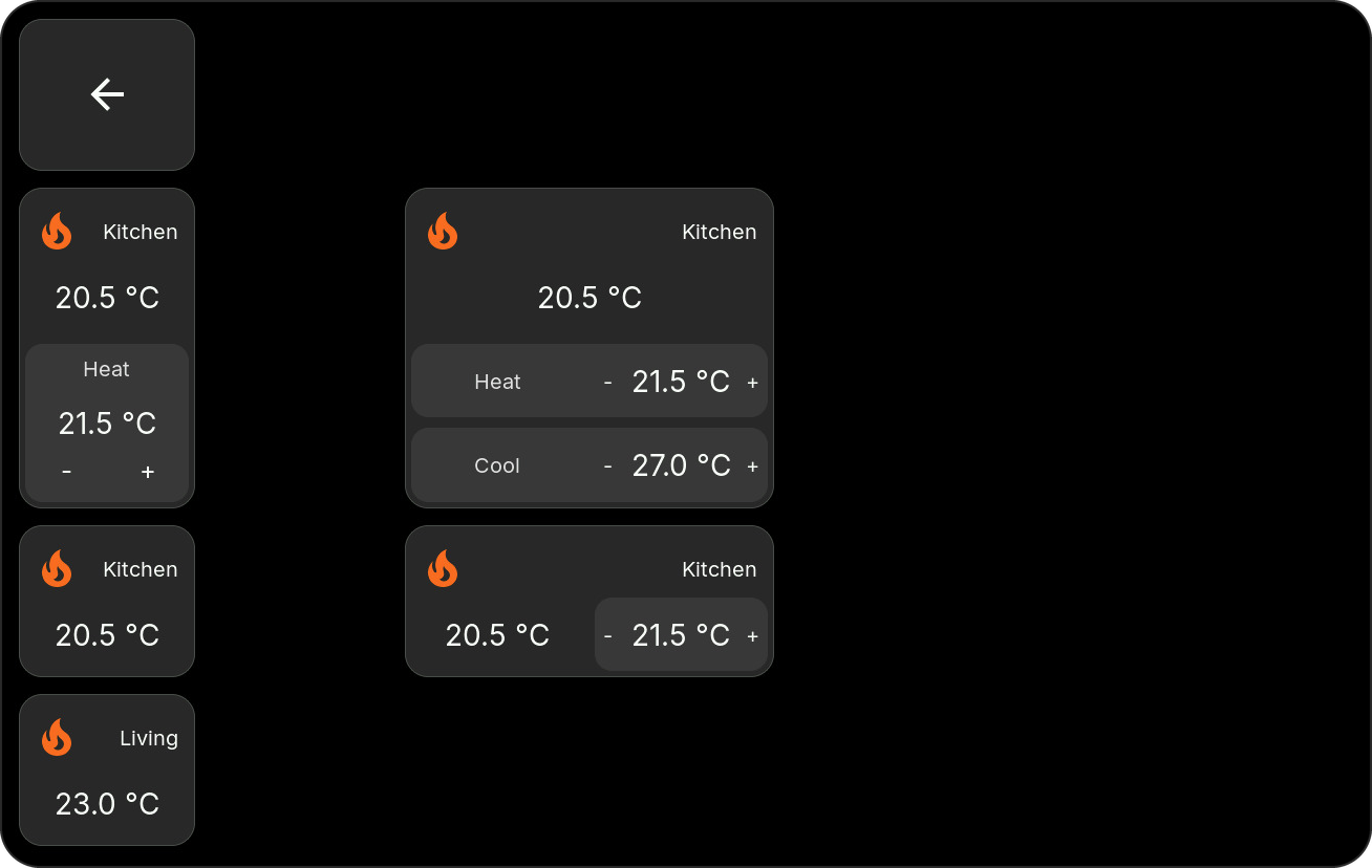 Climate tiles with several mini-tile layouts
