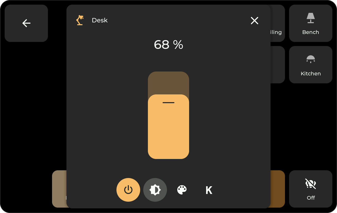Brightness slider