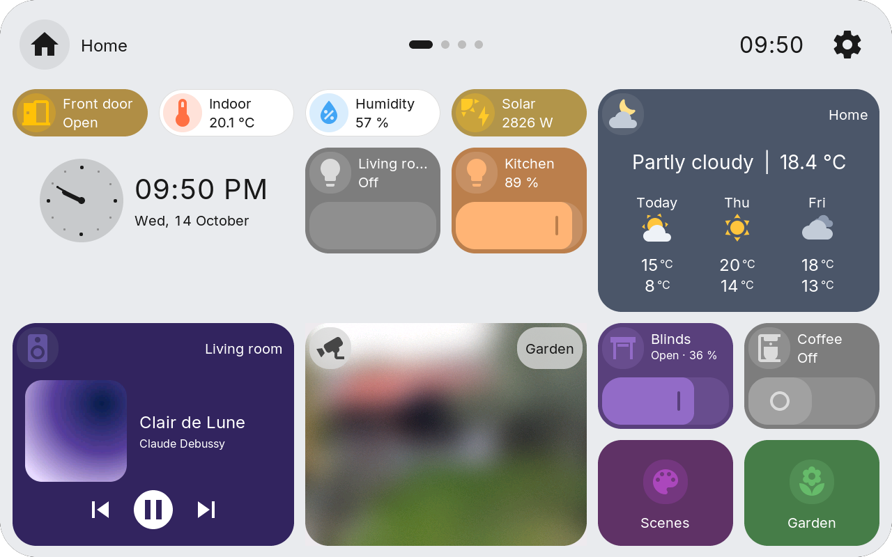 The same Home page in the light theme