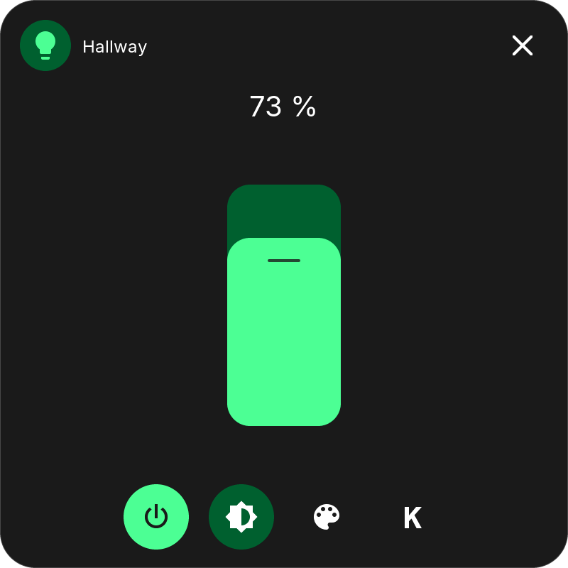 Brightness slider