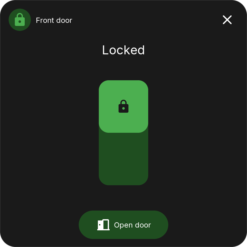 Lock popup with the lock switch and Open door