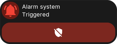 Alarm panel tile while triggered