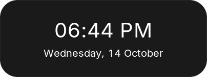 Digital clock with the weekday and date