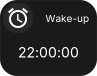 Date/Time tile showing a wake-up time