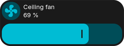 Fan tile at 69 percent with its speed bar
