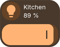 Light tile with a dimmer bar in warm white